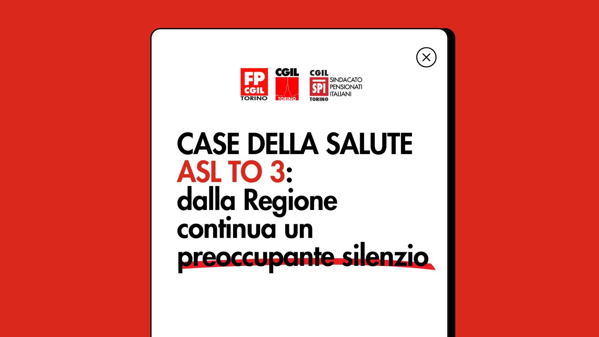 Case della Salute Asl To 3: dalla Regione continua un preoccupante silenzio 