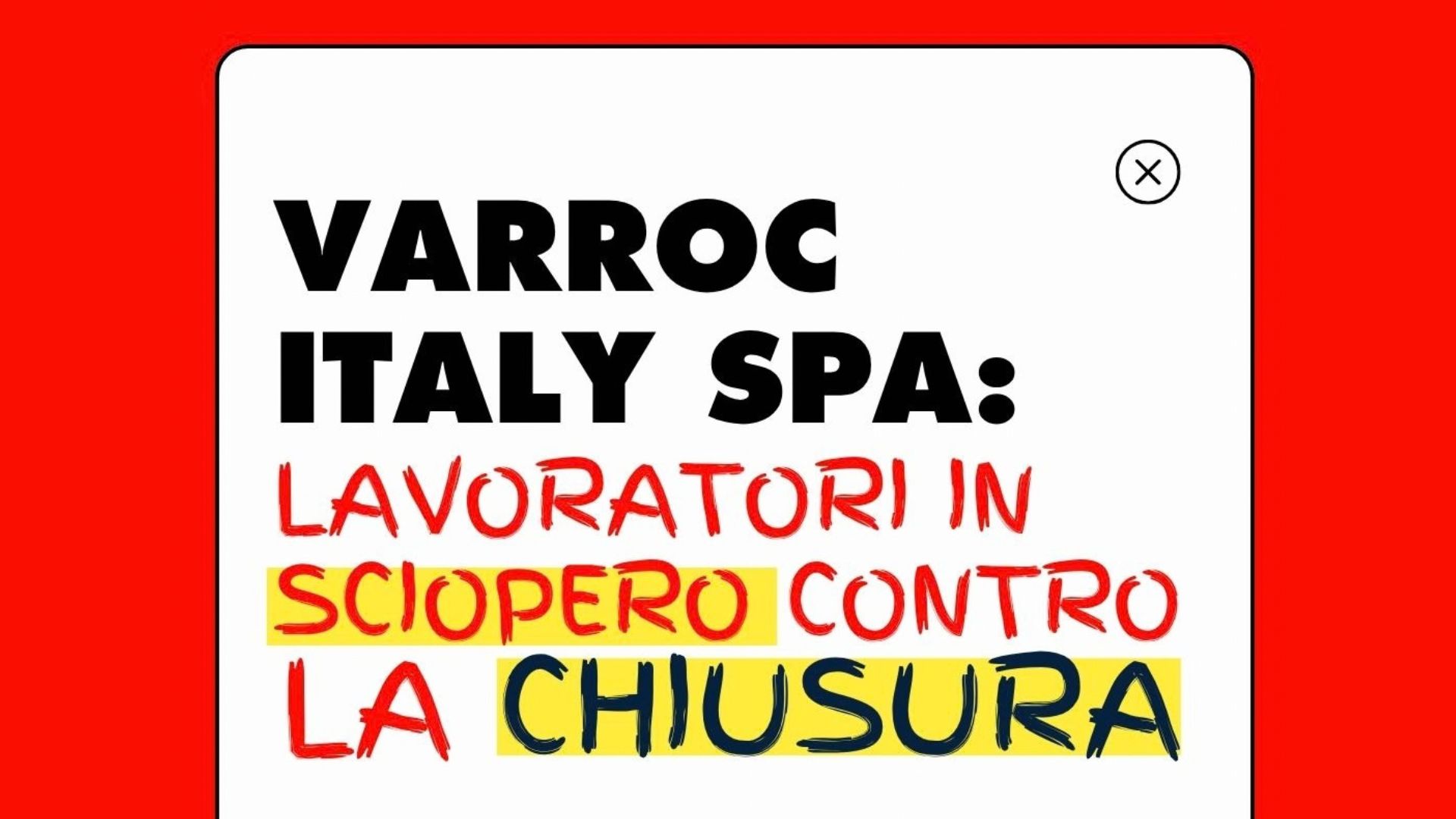 Varroc Italy spa di Cambiano: sciopero contro la chiusura